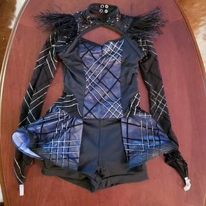 Navy Blue, Black, and Silver Dance Costume
